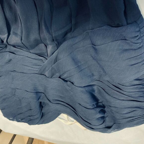 David's Bridal Dress Sz 2 Navy Blue Strapless Chiffon Brides Formal Cocktail - Picture 10 of 11